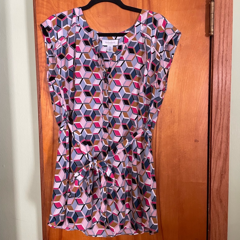 Motherhood Multicolor Geometric Blouse